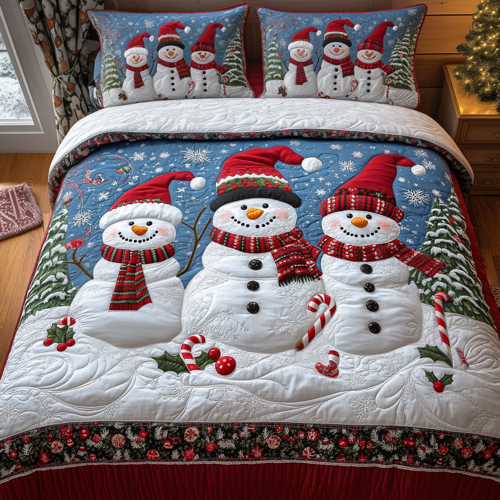 Cheerful Frost Quilted Bedding Set - Single (59" x 70")