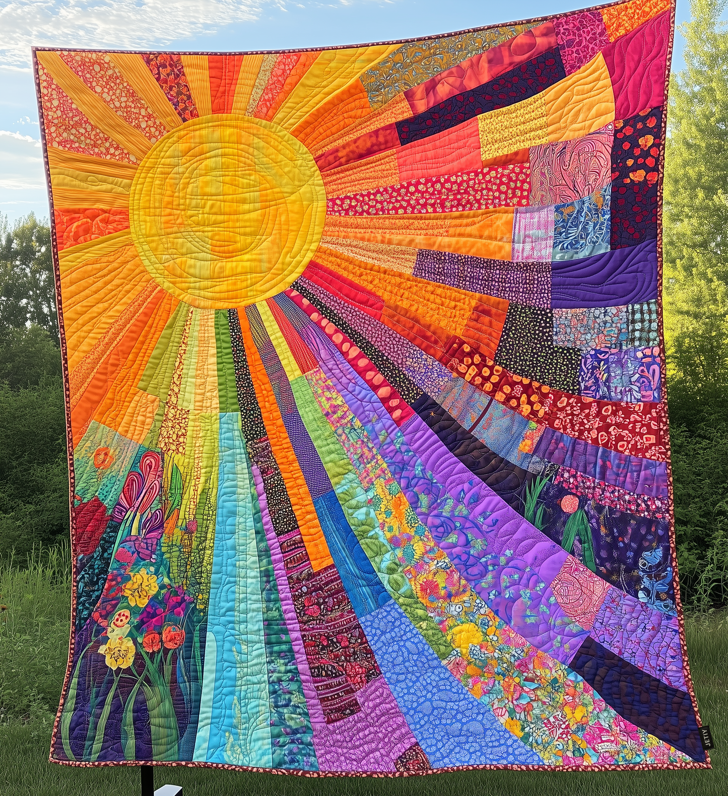 Cheerful Sunshine Quilted Blanket - Throw (55" x 60")