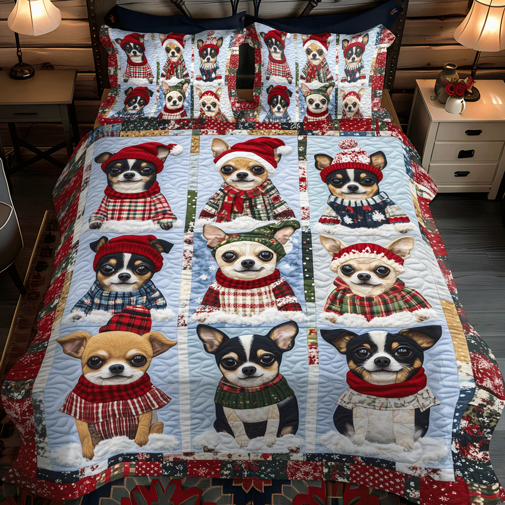 Chi-mas Joy 3-Piece Quilted Bedding Set - Single (59" x 70")