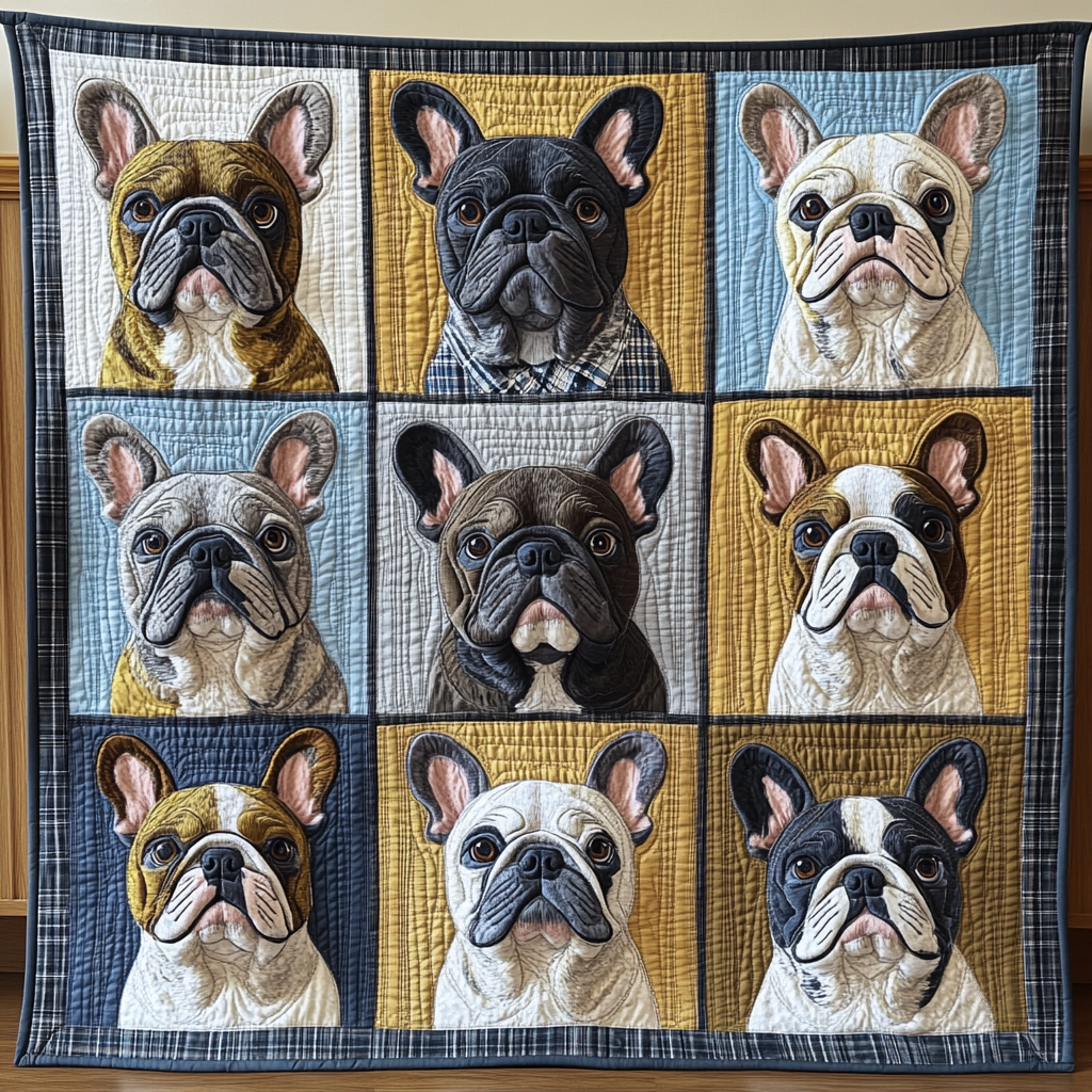 Chic Chien Quilted Blanket - Throw (55" x 60")