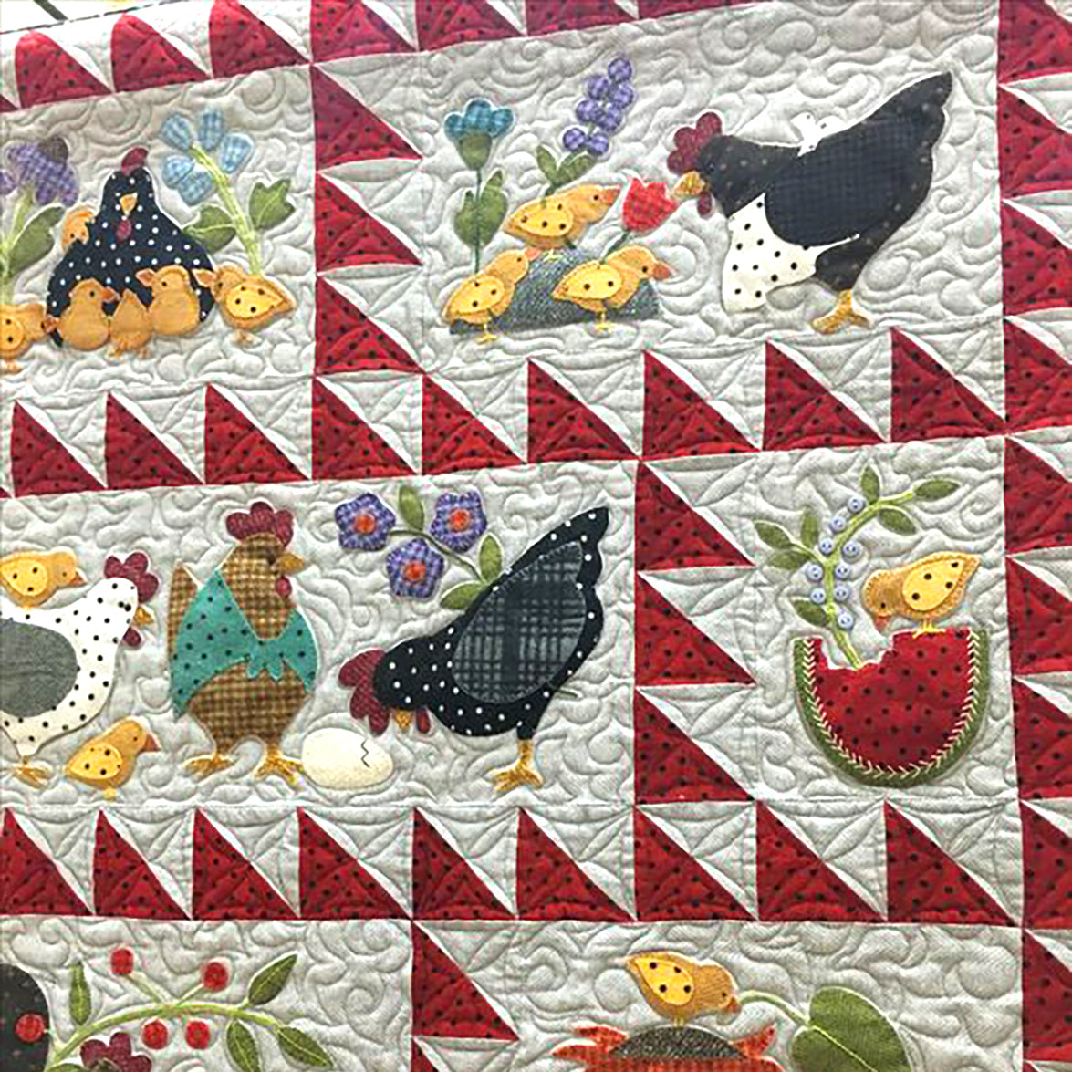 Chicken Family Quilted Blanket - Throw (55" x 60")