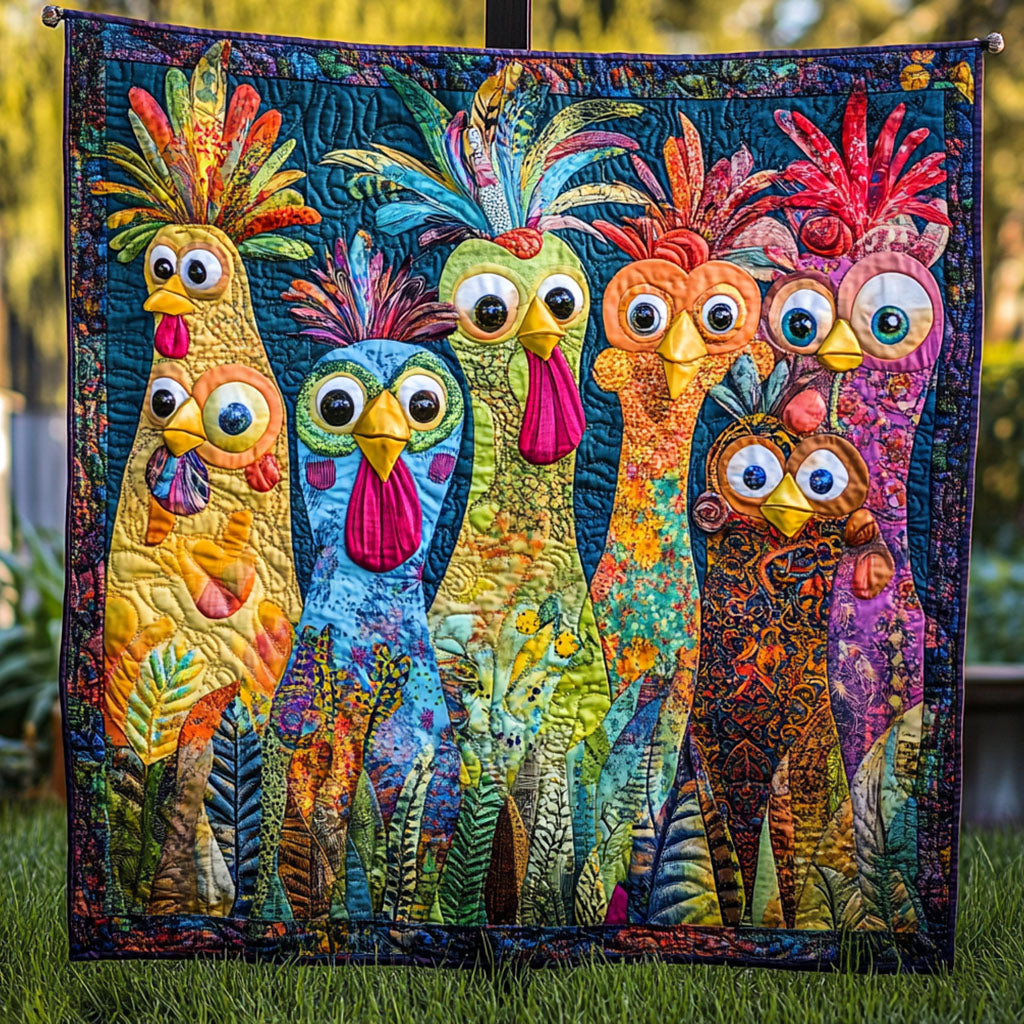 Chicken Shenanigans Quilted Blanket - Throw (55" x 60")