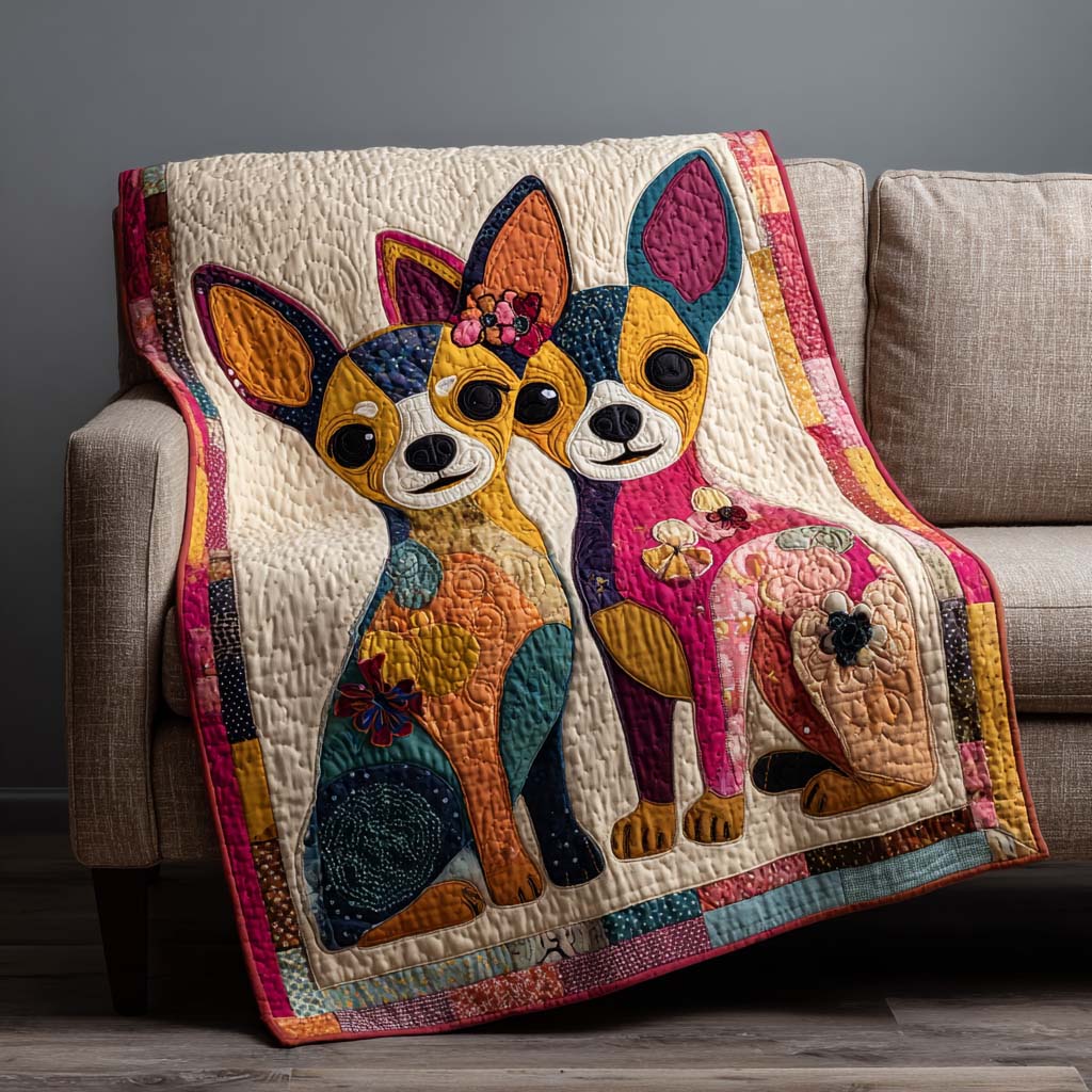 Chihuahua Bliss Quilted Blanket - Baby (30" x 40") - Pack 1