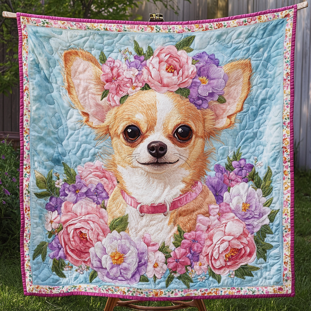Chihuahua Charm Quilted Blanket - Throw (55" x 60")
