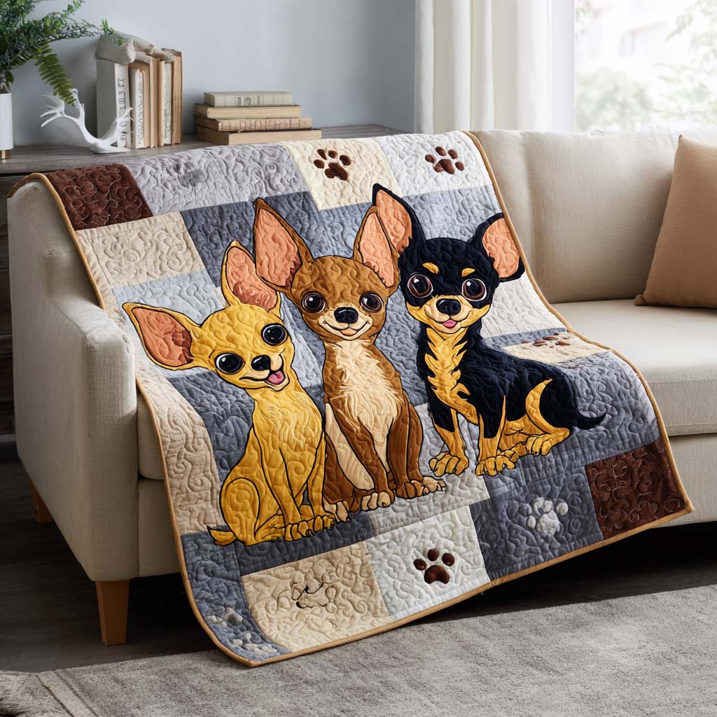 Chihuahua Heart Quilted Blanket - Baby (30" x 40") - Pack 1