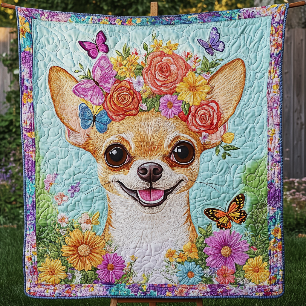 Chihuahua Royale Quilted Blanket - Throw (55" x 60")