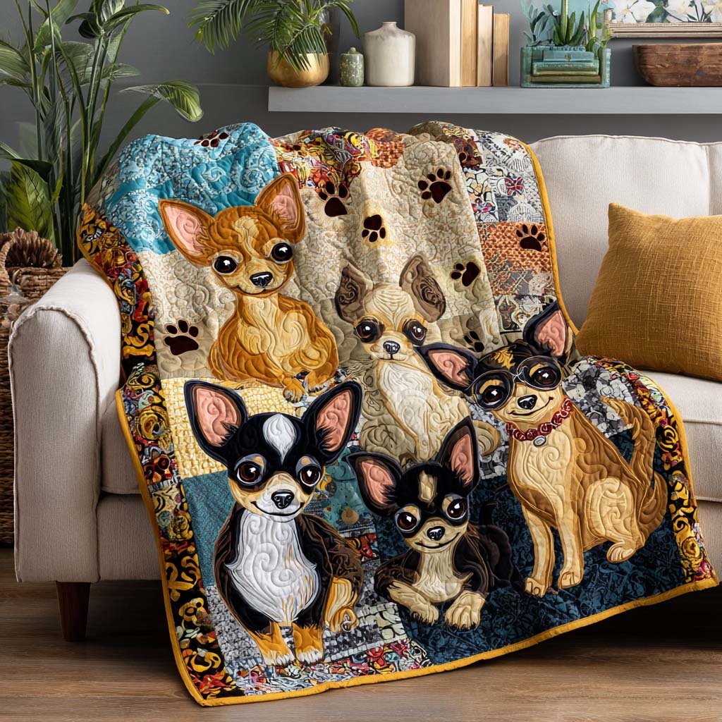 Chihuahua Snuggle Quilted Blanket - Baby (30" x 40") - Pack 1