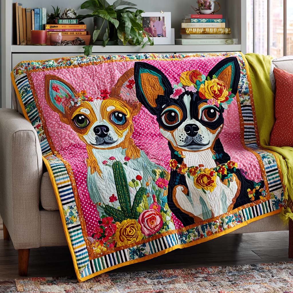 Chihuahua Sweet Quilted Blanket - Baby (30" x 40") - Pack 1