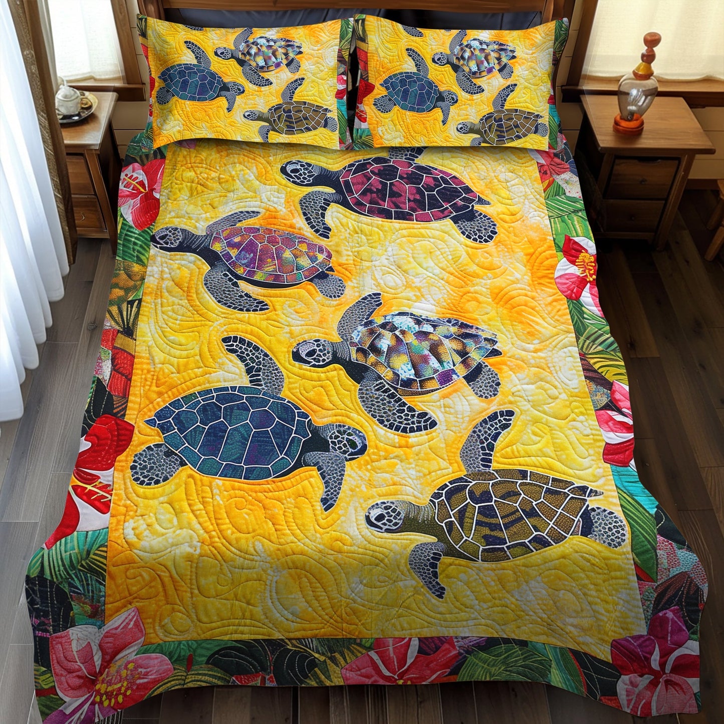 Chill Island 3-Piece Quilted Bedding Set - Single (59" x 70")