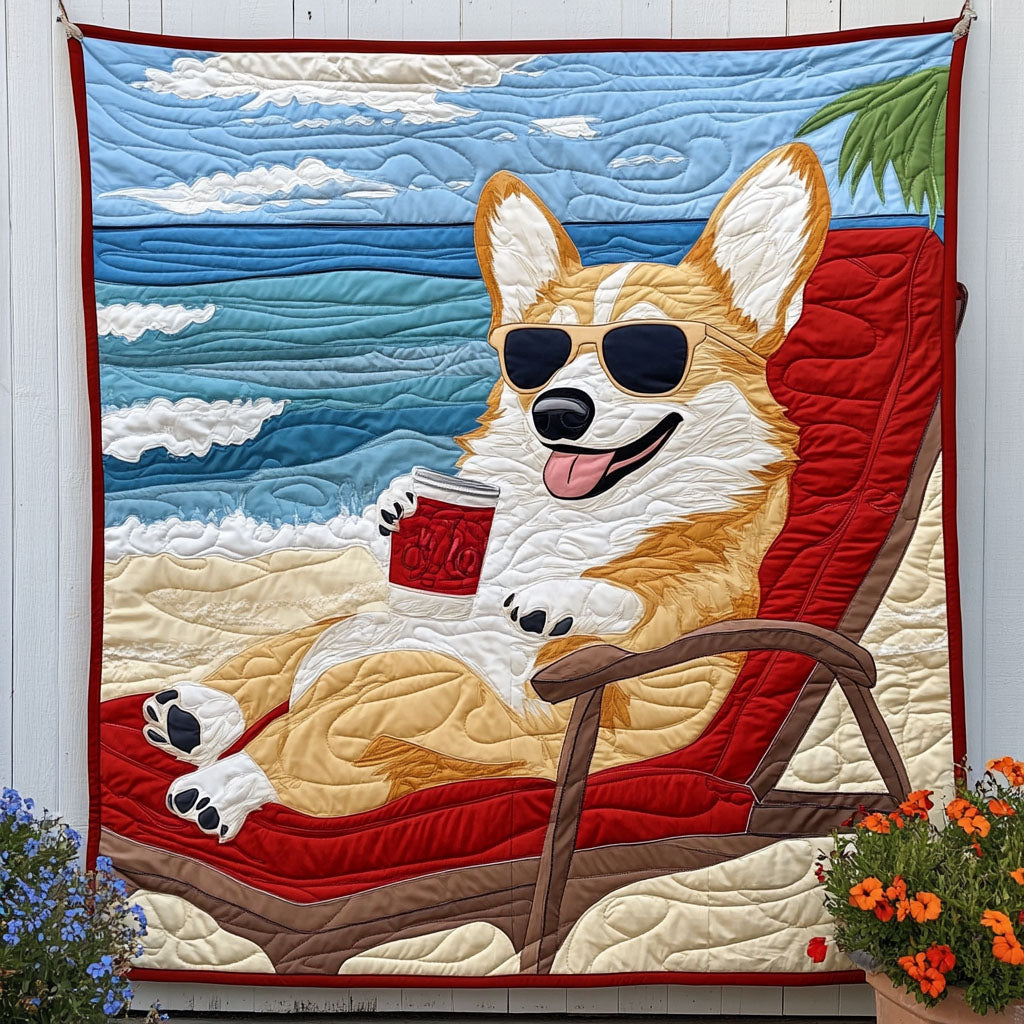 Chill Pup Vibes Quilted Blanket - Baby (30" x 40")