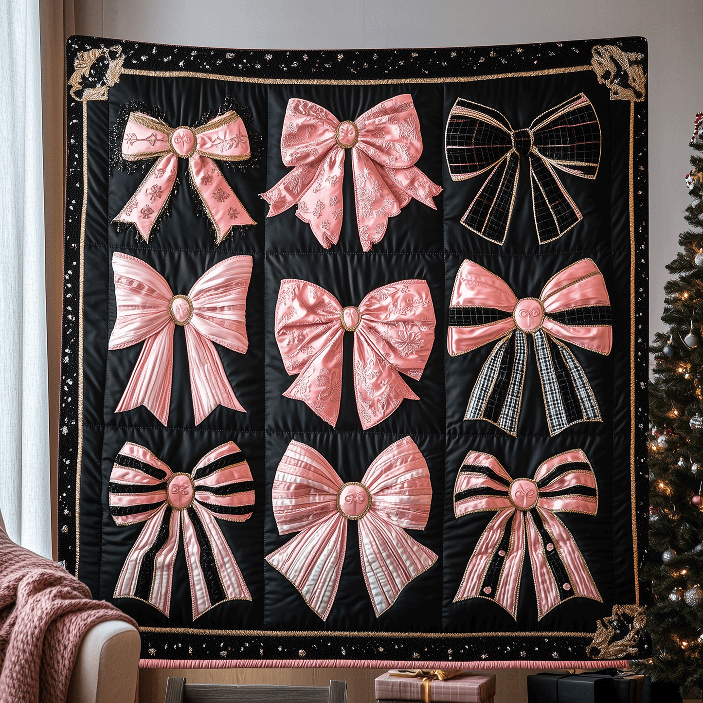 Christmas Bow Bliss Quilted Blanket - Baby (30" x 40")
