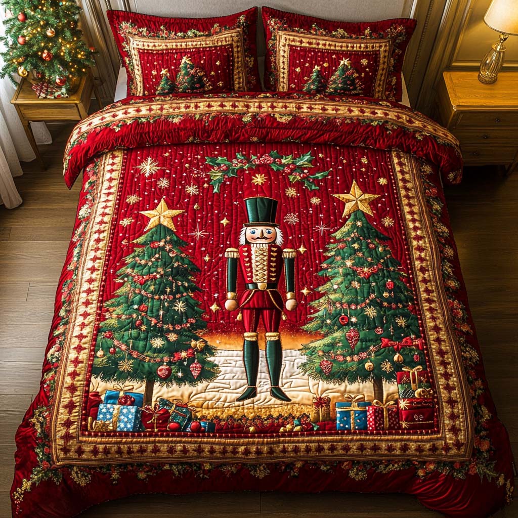 Christmas Sentinel 3-Piece Quilted Bedding Set - Single (59" x 70")