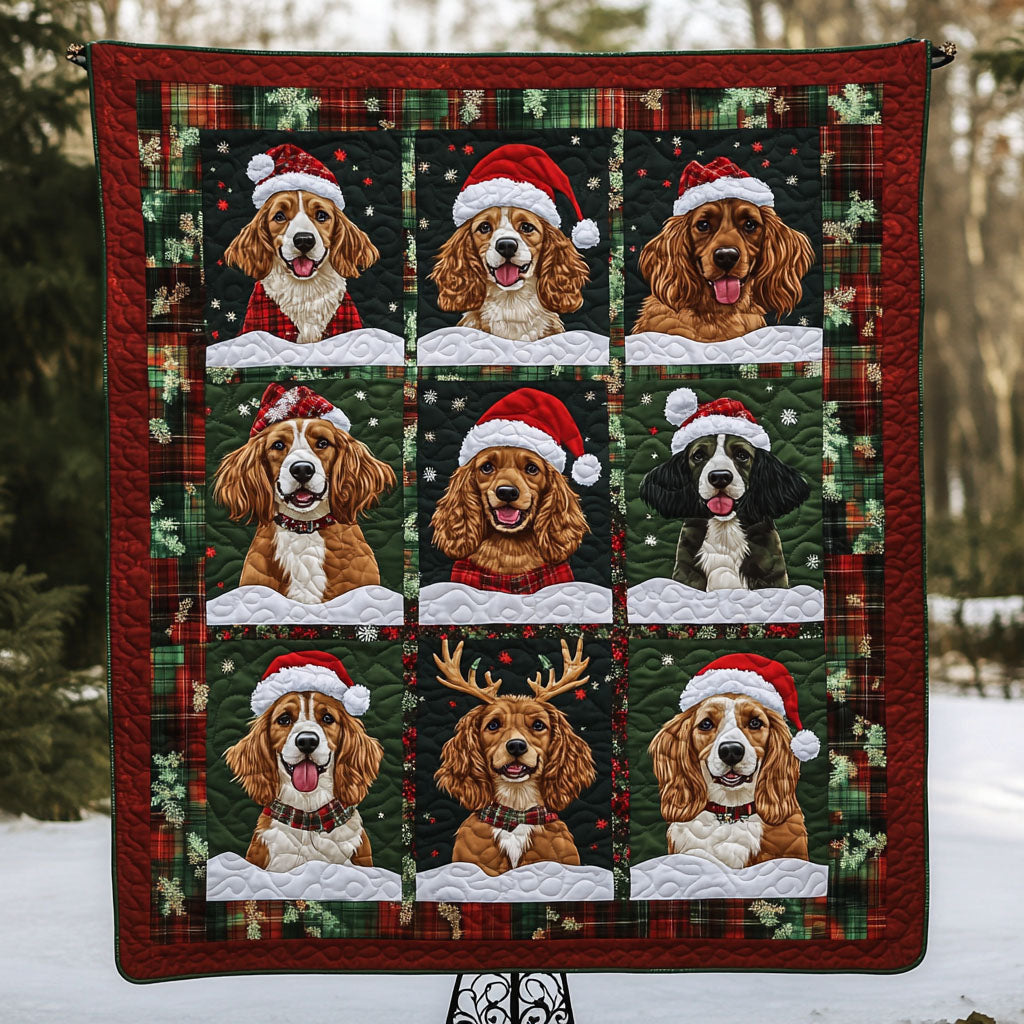 Christmas Canine Cheer Quilted Blanket - Throw (55" x 60")
