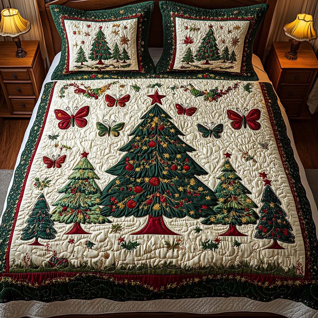 Christmas Charm 3-Piece Quilted Bedding Set - Single (59" x 70")