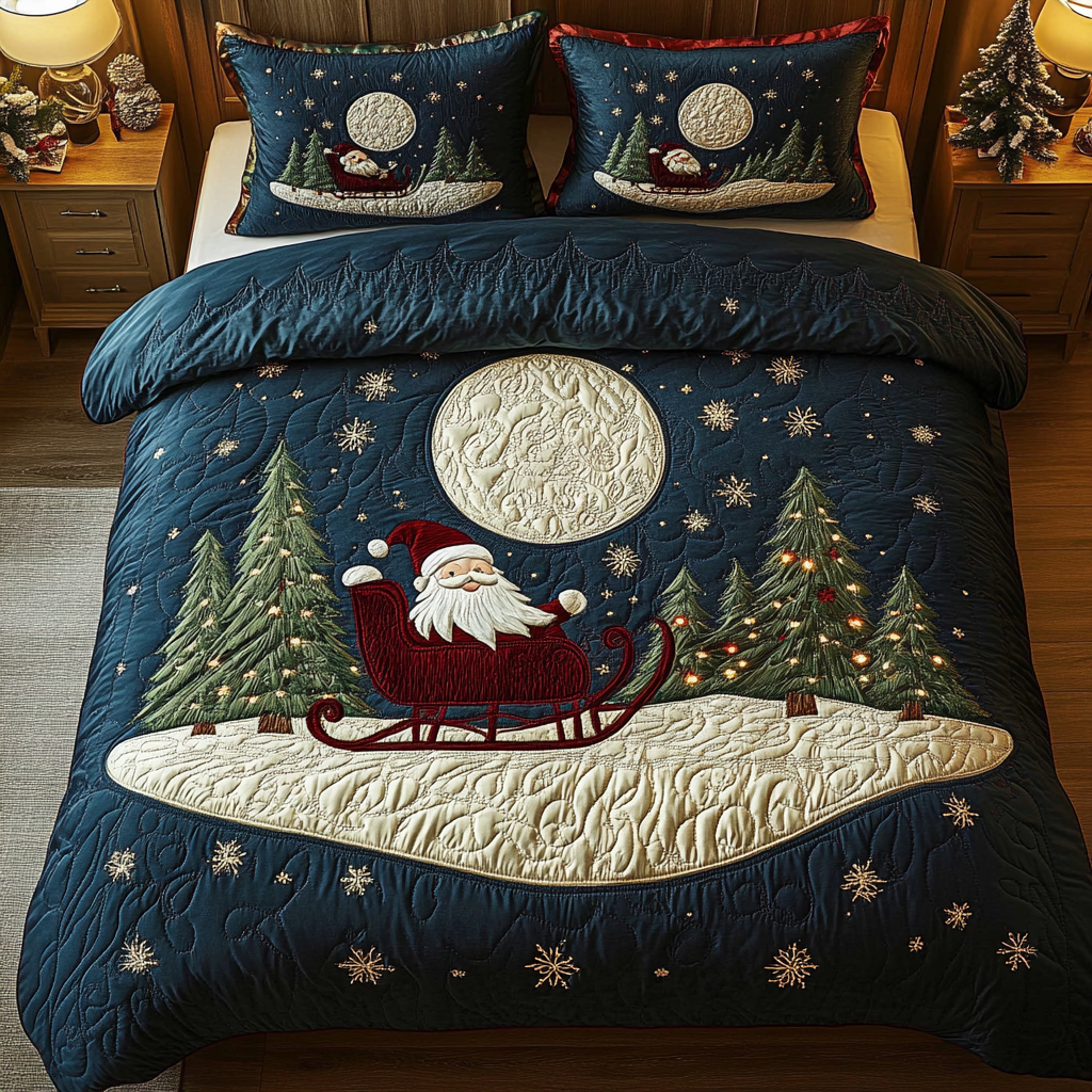 Christmas Cheer 3-Piece Quilted Bedding Set - Single (59" x 70")