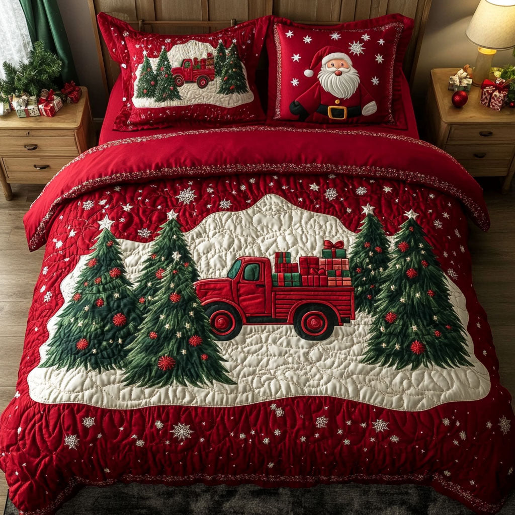 Christmas Eve Drive 3-Piece Quilted Bedding Set - Single (59" x 70")