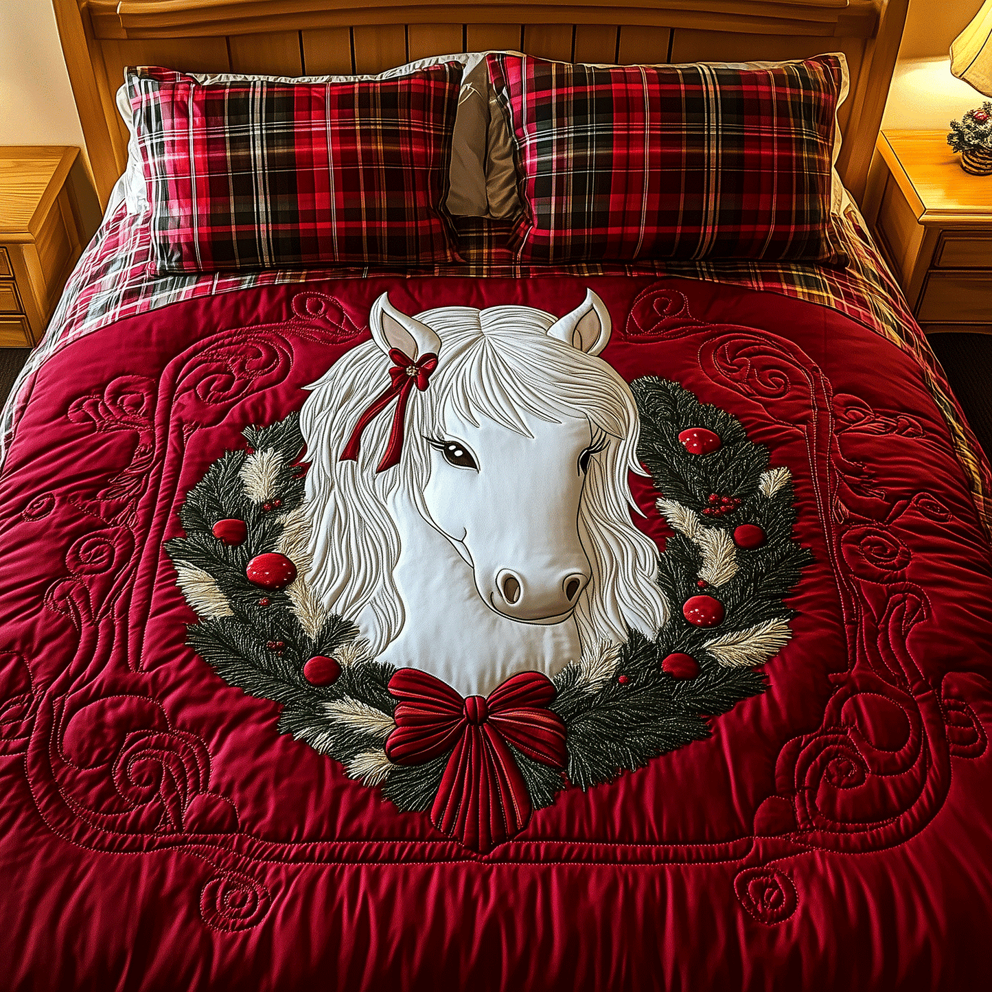 Christmas Pony 3-Piece Quilted Bedding Set - Single (59" x 70")