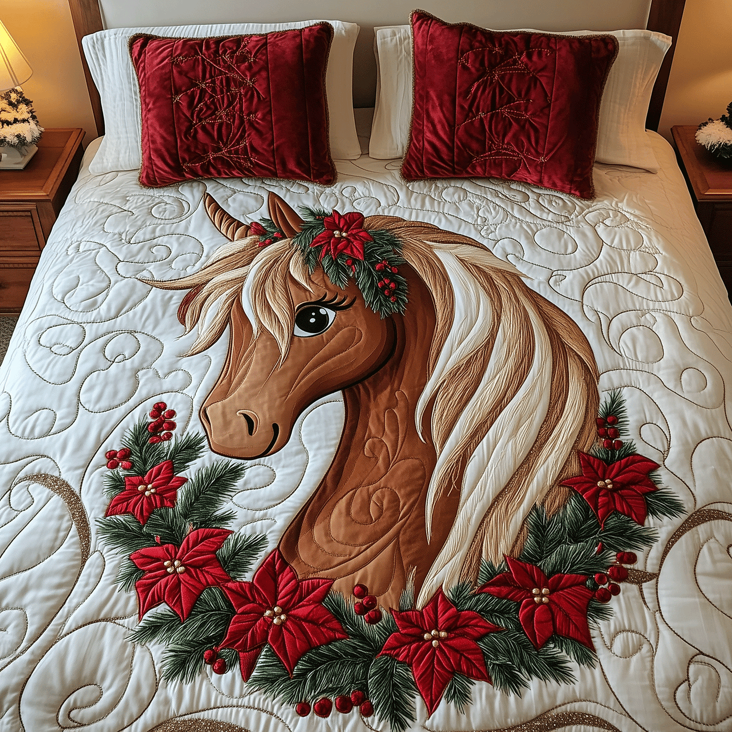 Christmas Spirit Pony 3-Piece Quilted Bedding Set - Single (59" x 70")