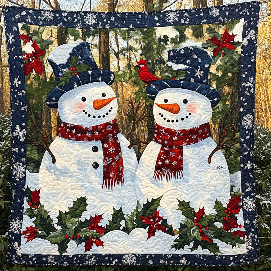 Christmas Spirit Quilted Blanket - Throw (55" x 60")
