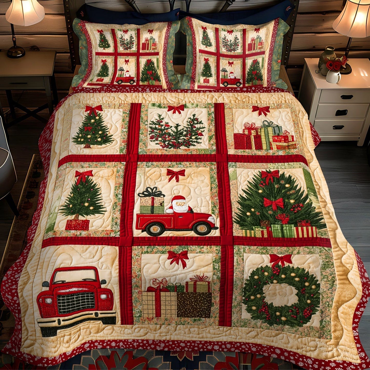 Christmas Toy Dreams 3-Piece Quilted Bedding Set - Single (59" x 70")