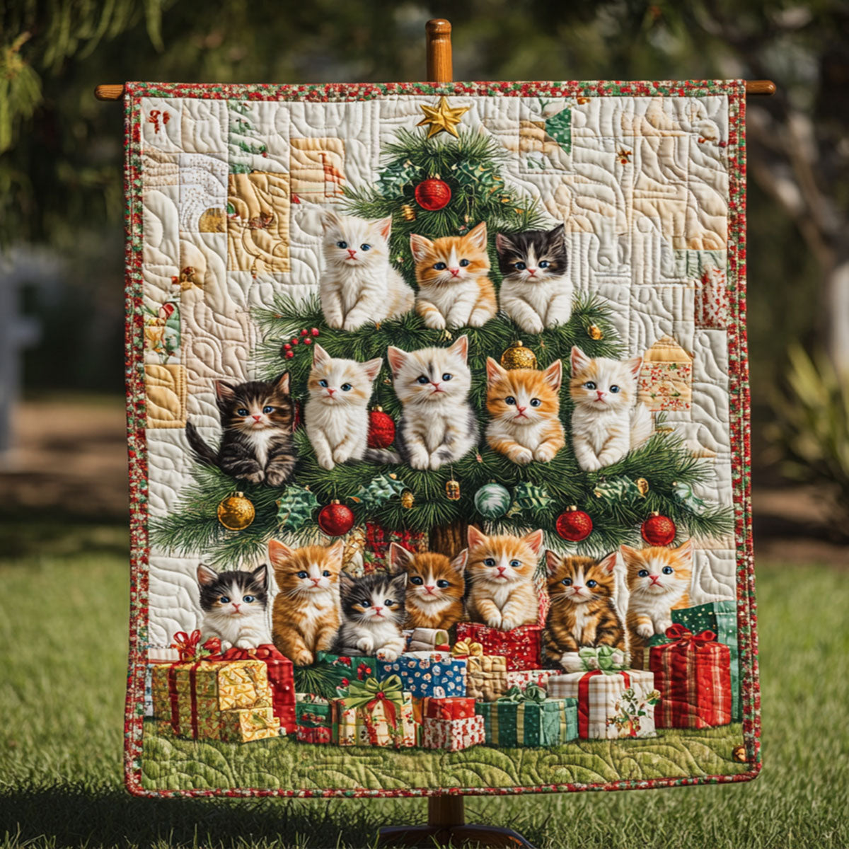 Christmas Tree Cuddles Quilted Blanket - Throw (55" x 60")