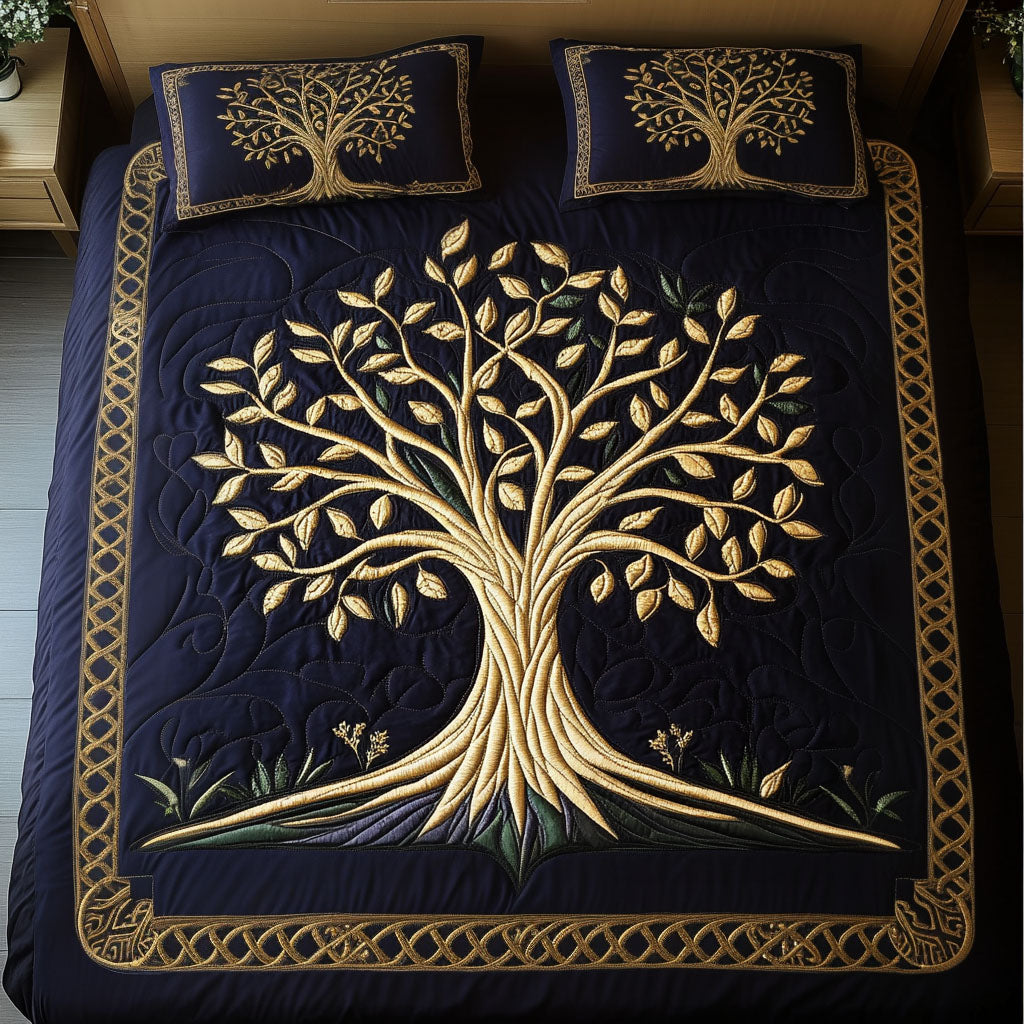 Circle of Harmony 3-Piece Quilted Bedding Set - Single (59" x 70")