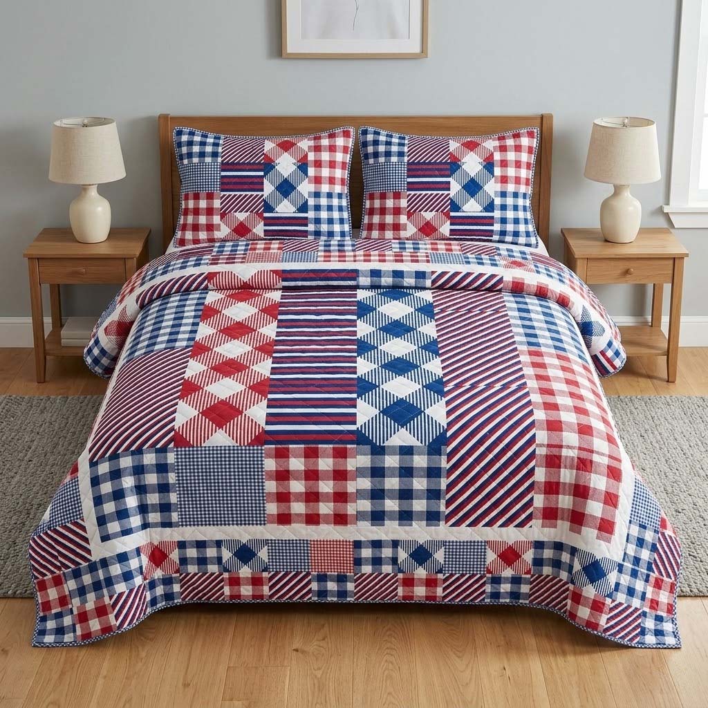 Classic Americana 3-Piece Quilted Bedding Set - Single (59" x 70")