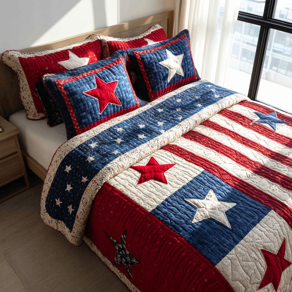 Classic Americana 3-Piece Quilted Bedding Set - Single (59" x 70")