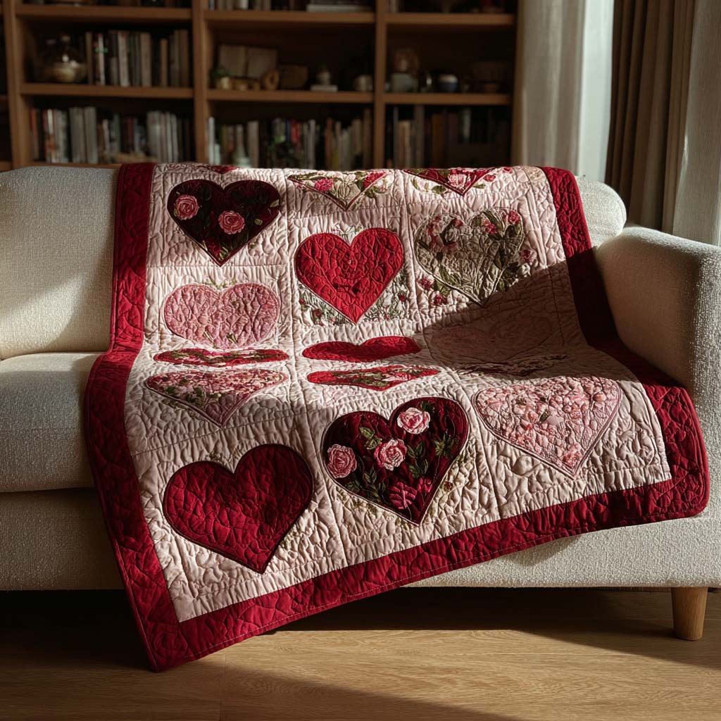 Classic Heart Charm Quilted Blanket - Baby (30" x 40") - Pack 1