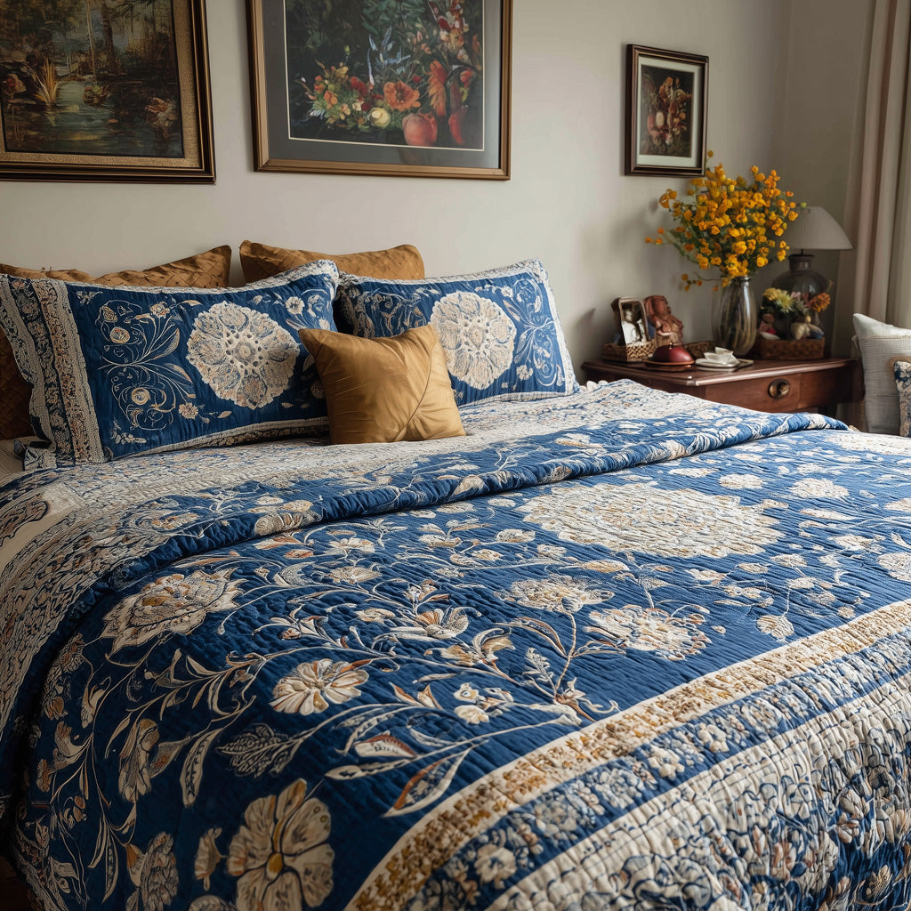 Classic Indigo Paisley Quilted Blanket - Baby (30" x 40") - Pack 1