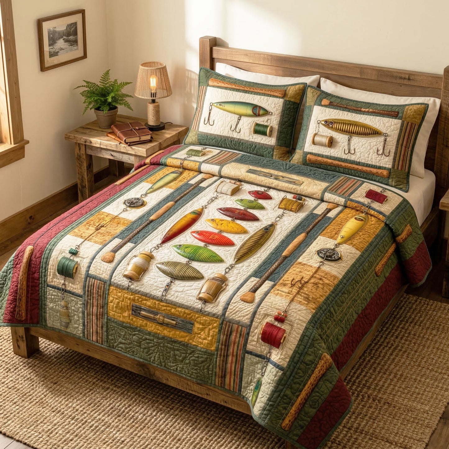 Classic Tackle 3-Piece Quilted Bedding Set - Single (59" x 70")