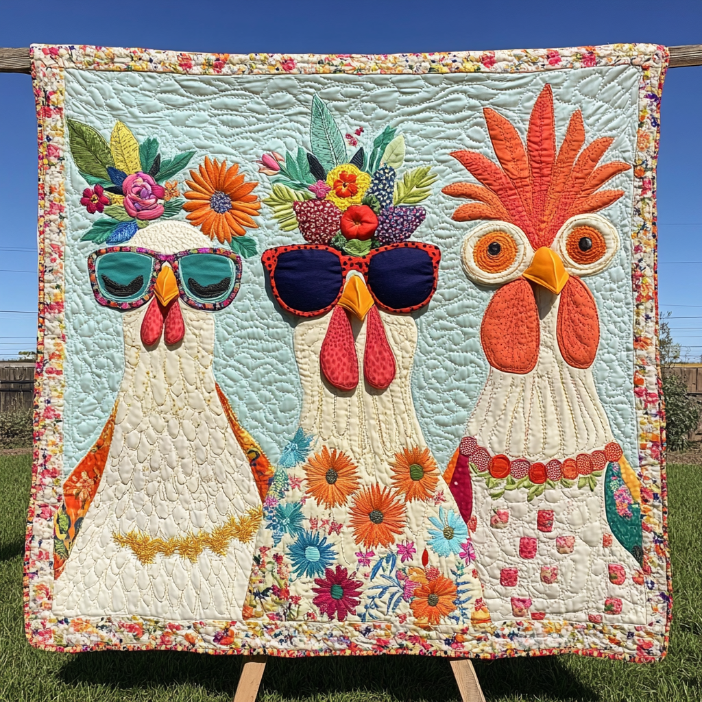 Cluck And Co Quilted Blanket - Throw (55" x 60")