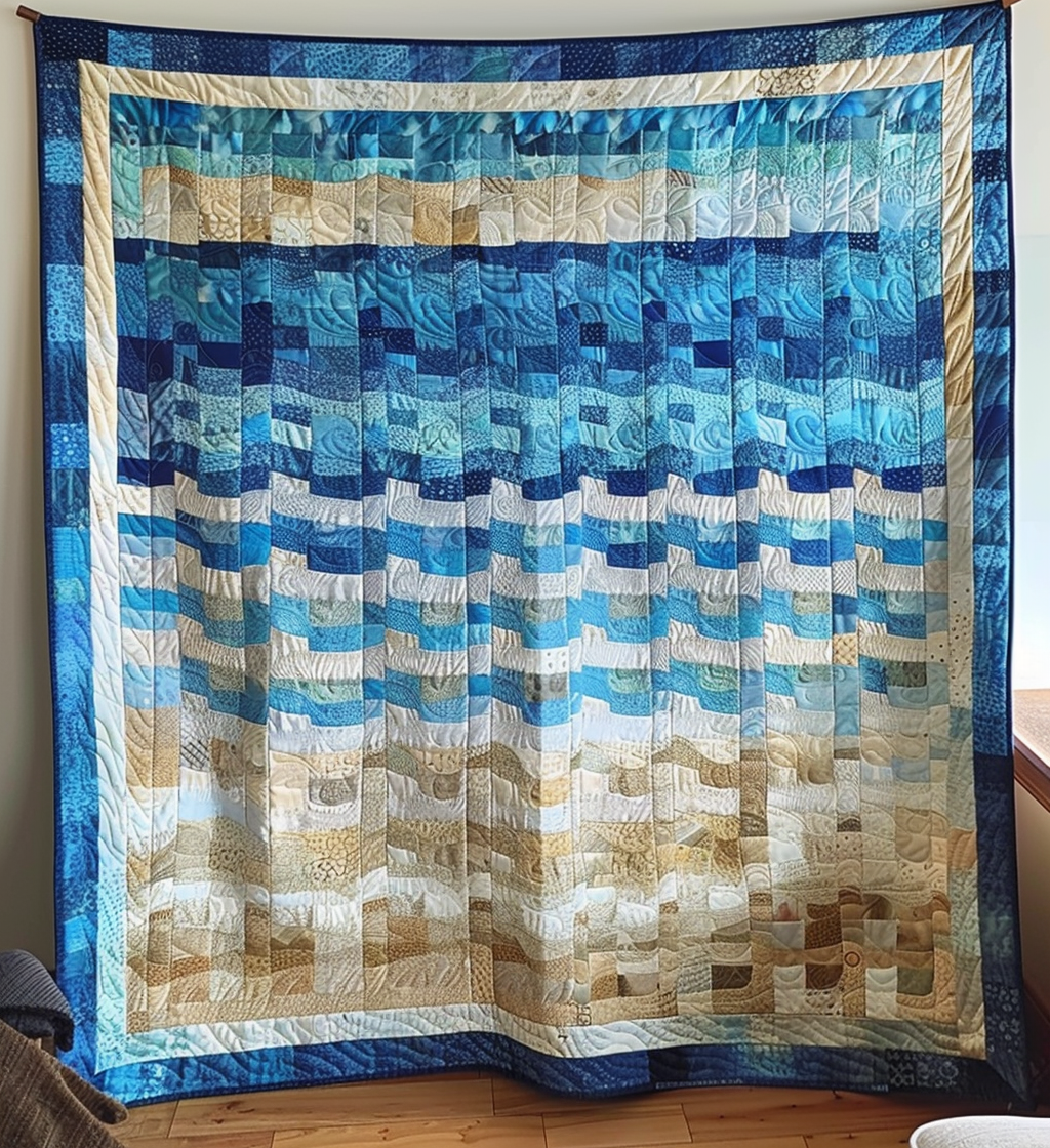 Coastal Breeze Quilted Blanket - Throw (55" x 60")