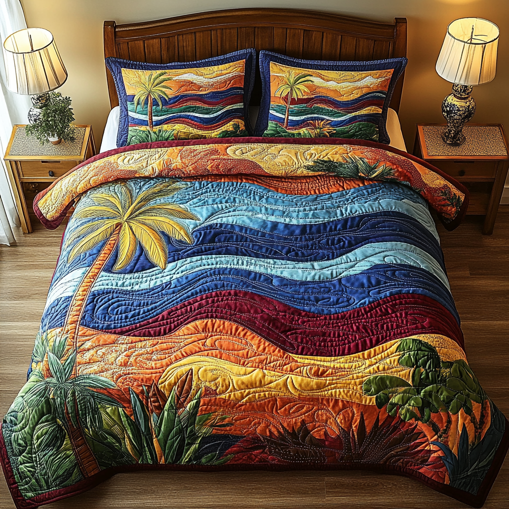 Coastal Breeze Quilted Bedding Set - Single (59" x 70")
