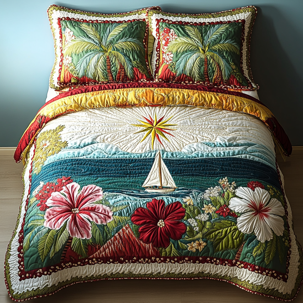 Coastal Breeze Quilted Bedding Set - Single (59" x 70")