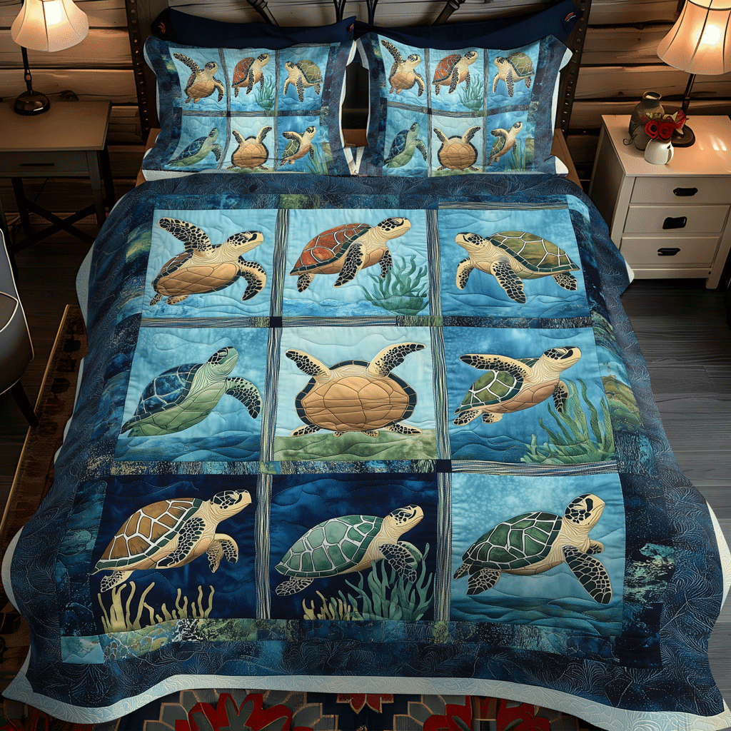 Coastal Calm 3-Piece Quilted Bedding Set - Single (59" x 70")