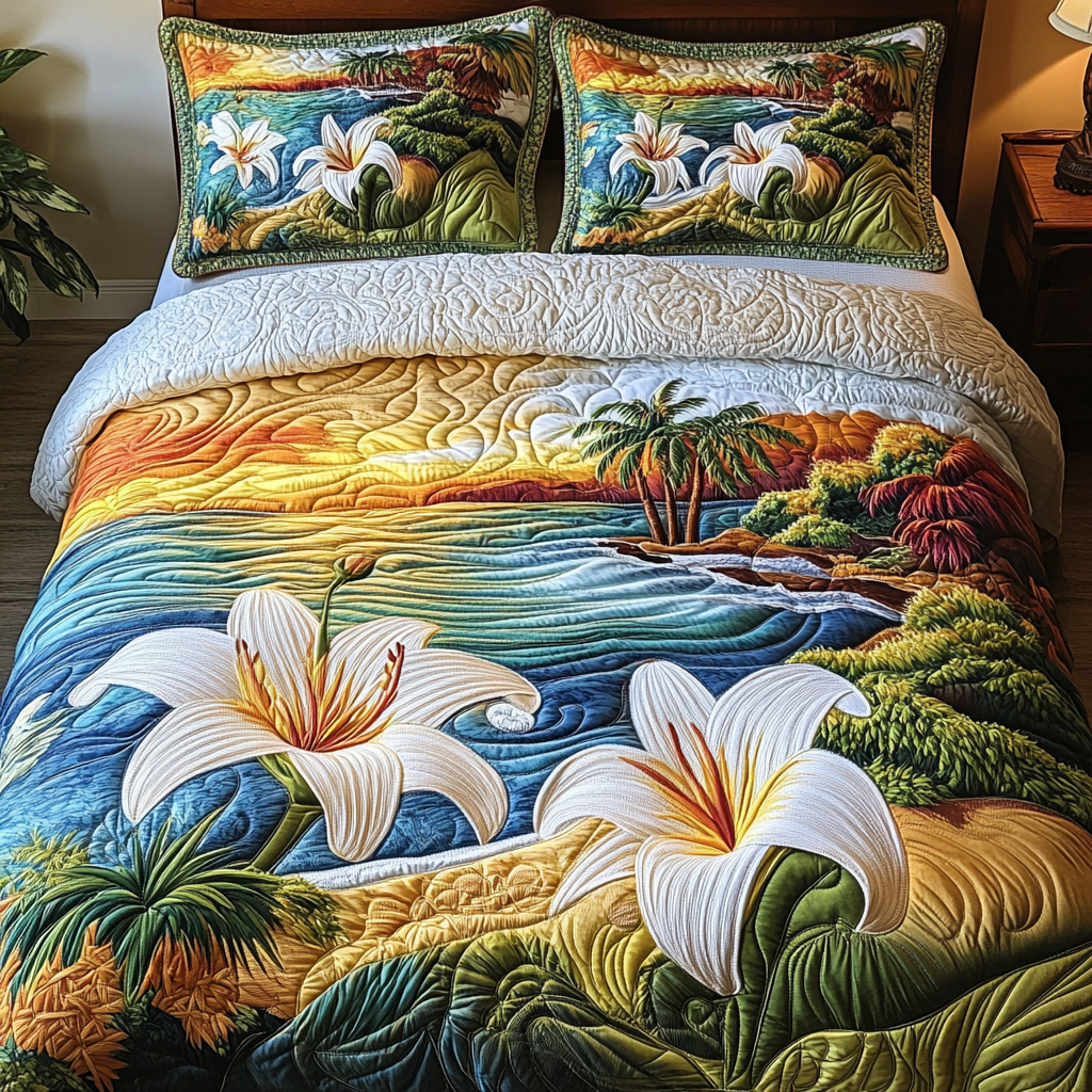 Coastal Dreams 3-Piece Quilted Bedding Set - Single (59" x 70")