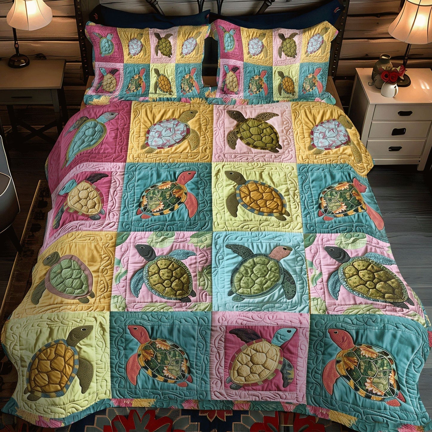Coastal Drift 3-Piece Quilted Bedding Set - Single (59" x 70")