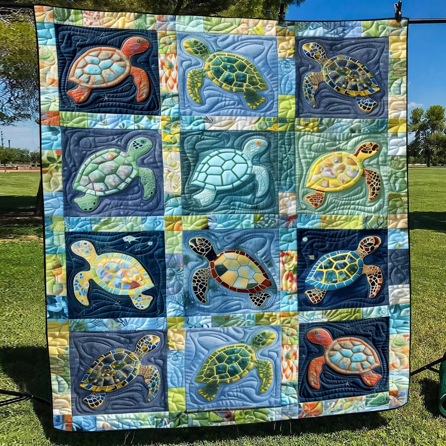 Coastal Drift Quilted Blanket - Throw (55" x 60")