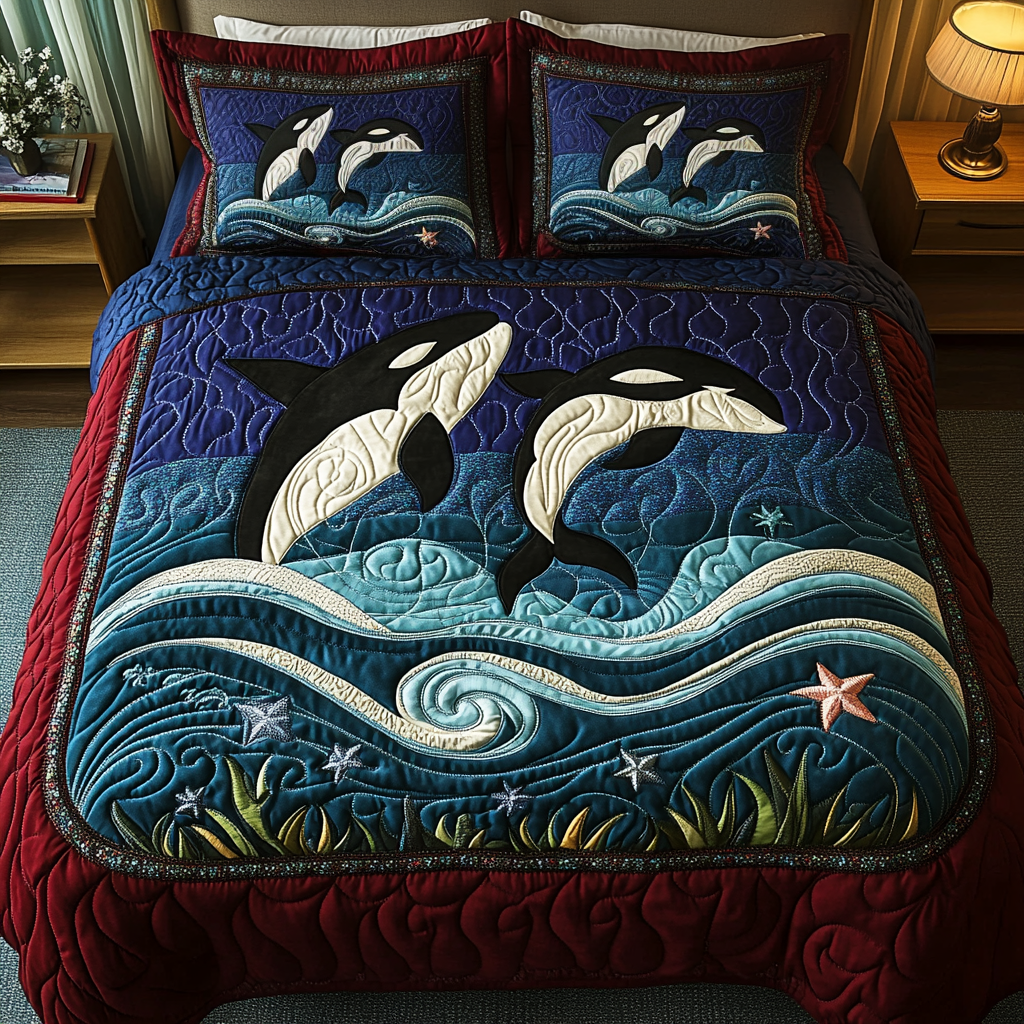 Coastal Predator 3-Piece Quilted Bedding Set - Single (59" x 70")