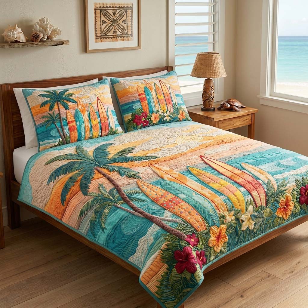 Coastal Ride 3-Piece Quilted Bedding Set - Single (59" x 70")