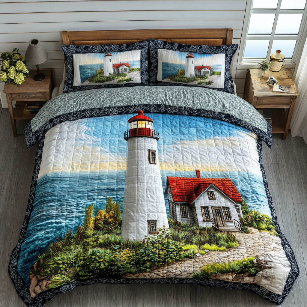Coastal Watch 3-Piece Quilted Bedding Set - Single (59" x 70")