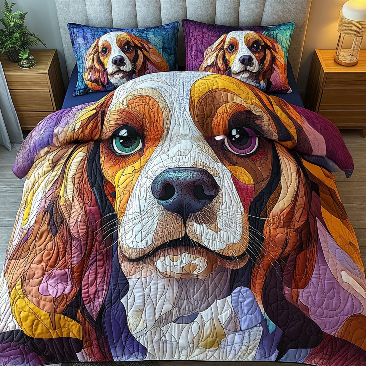 Cocker Moments 3-Piece Quilted Bedding Set - Single (59" x 70")