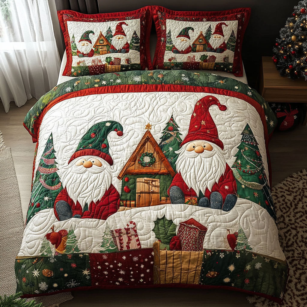 Cocoa Whiskers 3-Piece Quilted Bedding Set - Single (59" x 70")