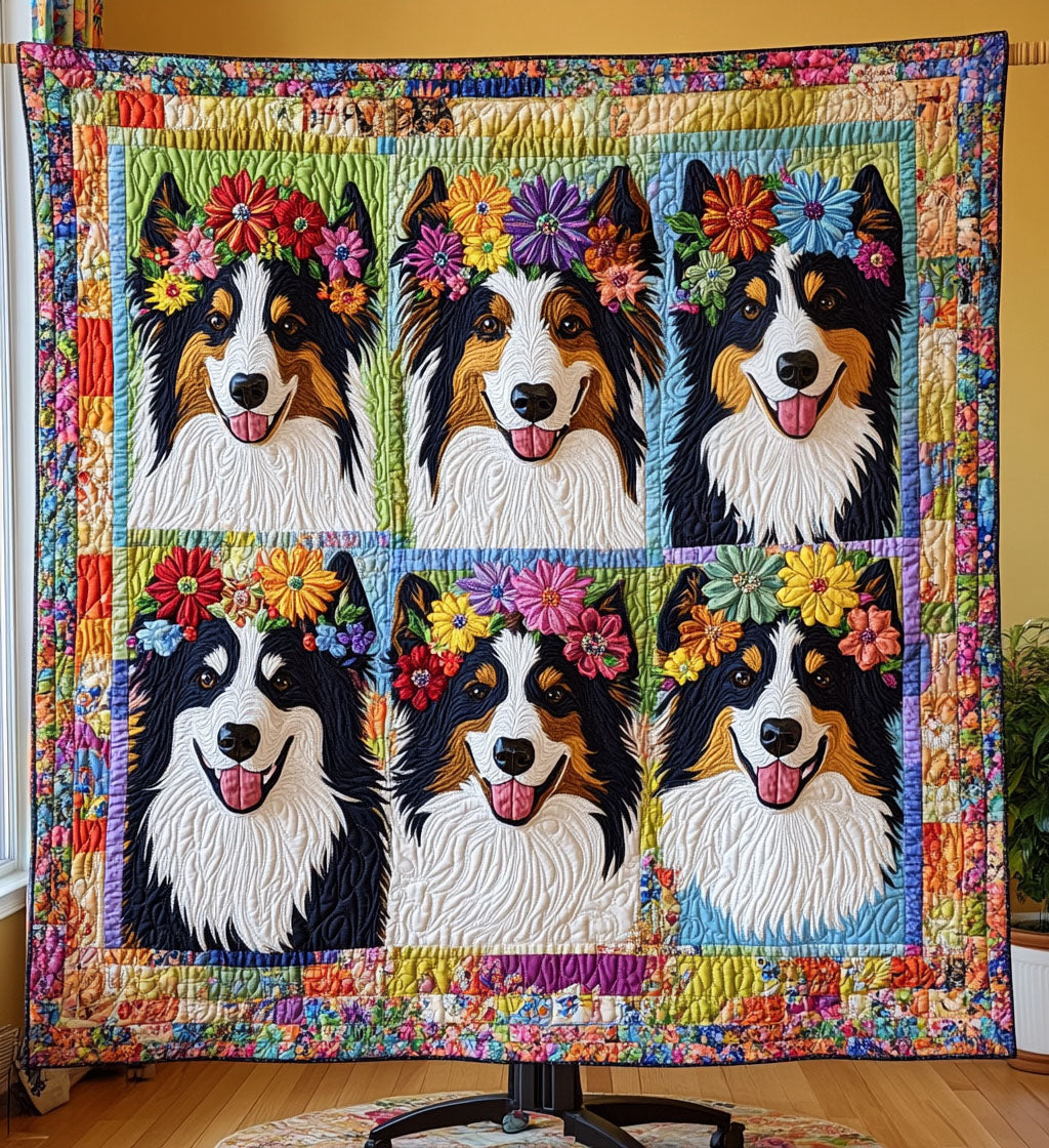 Collie Meadows Quilted Blanket - Throw (55" x 60")