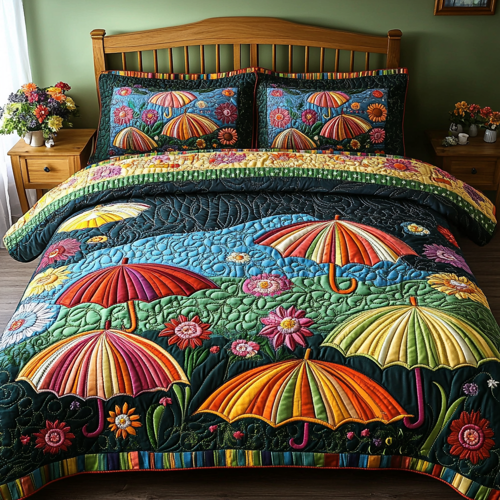 Color Splash 3-Piece Quilted Bedding Set - Single (59" x 70")