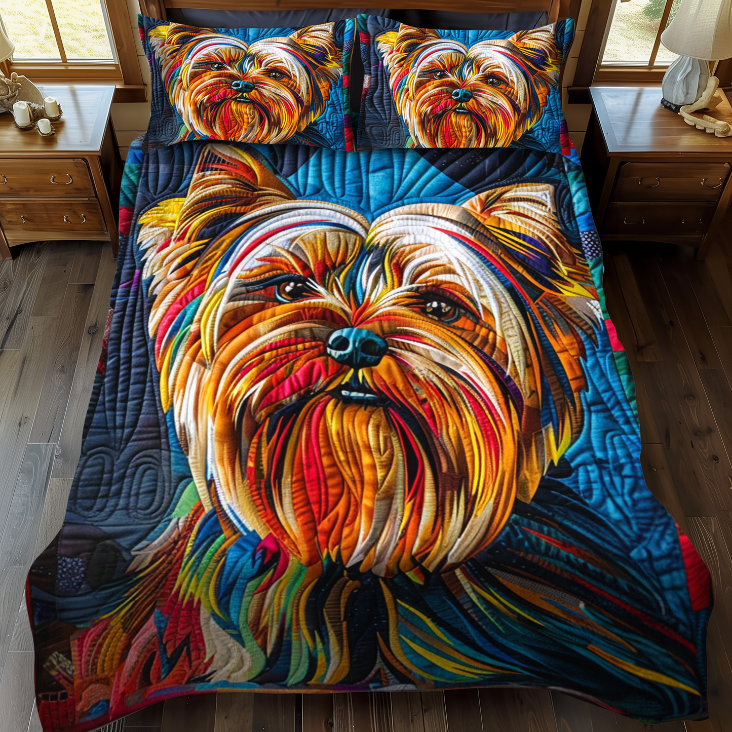 Colorful Canine 3-Piece Quilted Bedding Set - Single (59" x 70")