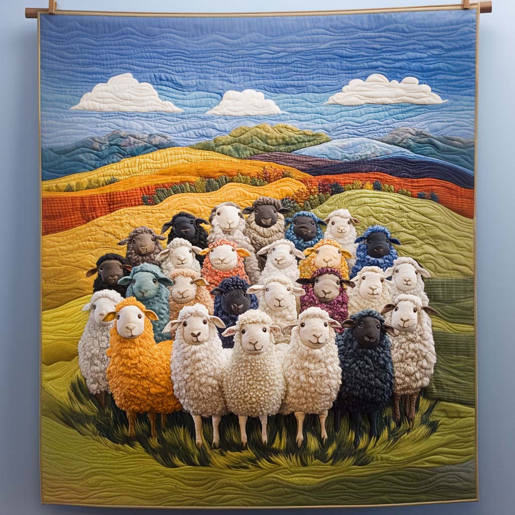 Colorful Assembly Quilted Blanket - Throw (55" x 60")