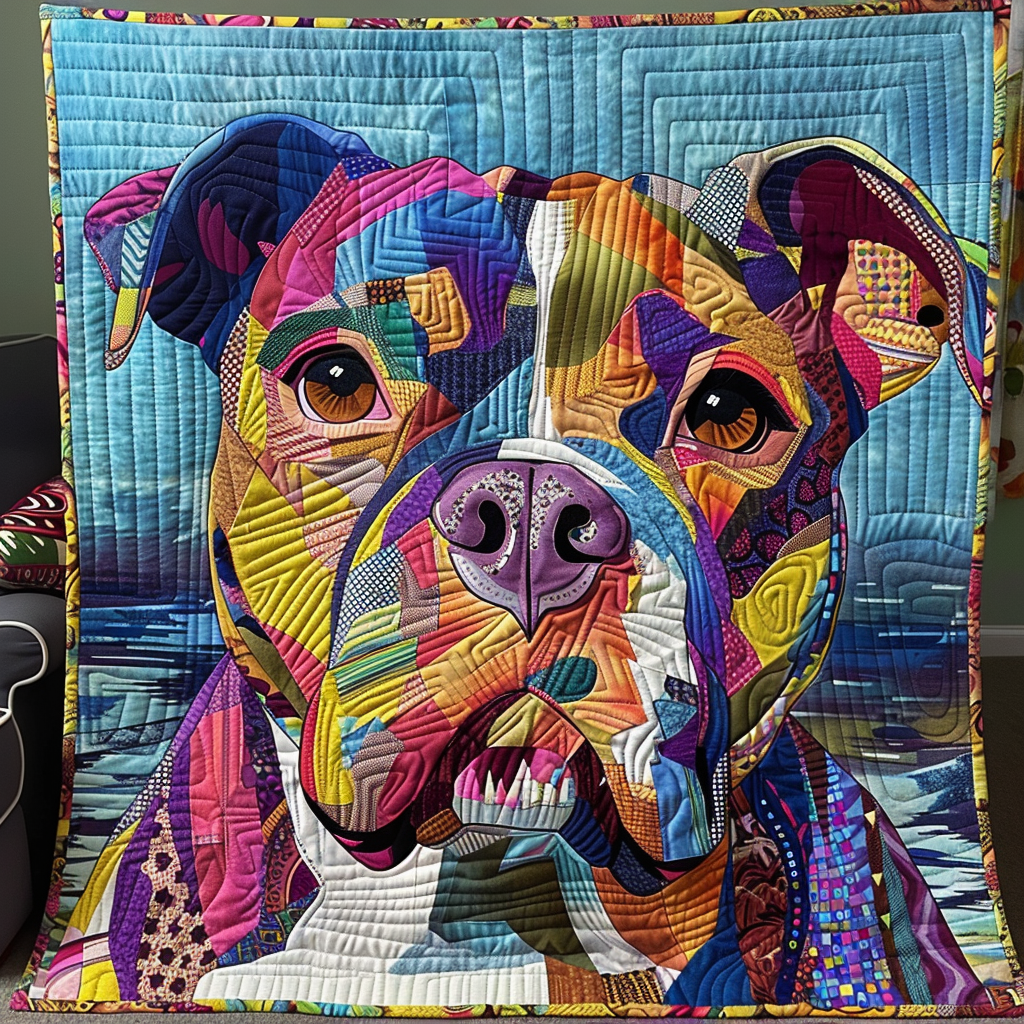 Colorful Canine Dreams Quilted Blanket - Throw (55" x 60")