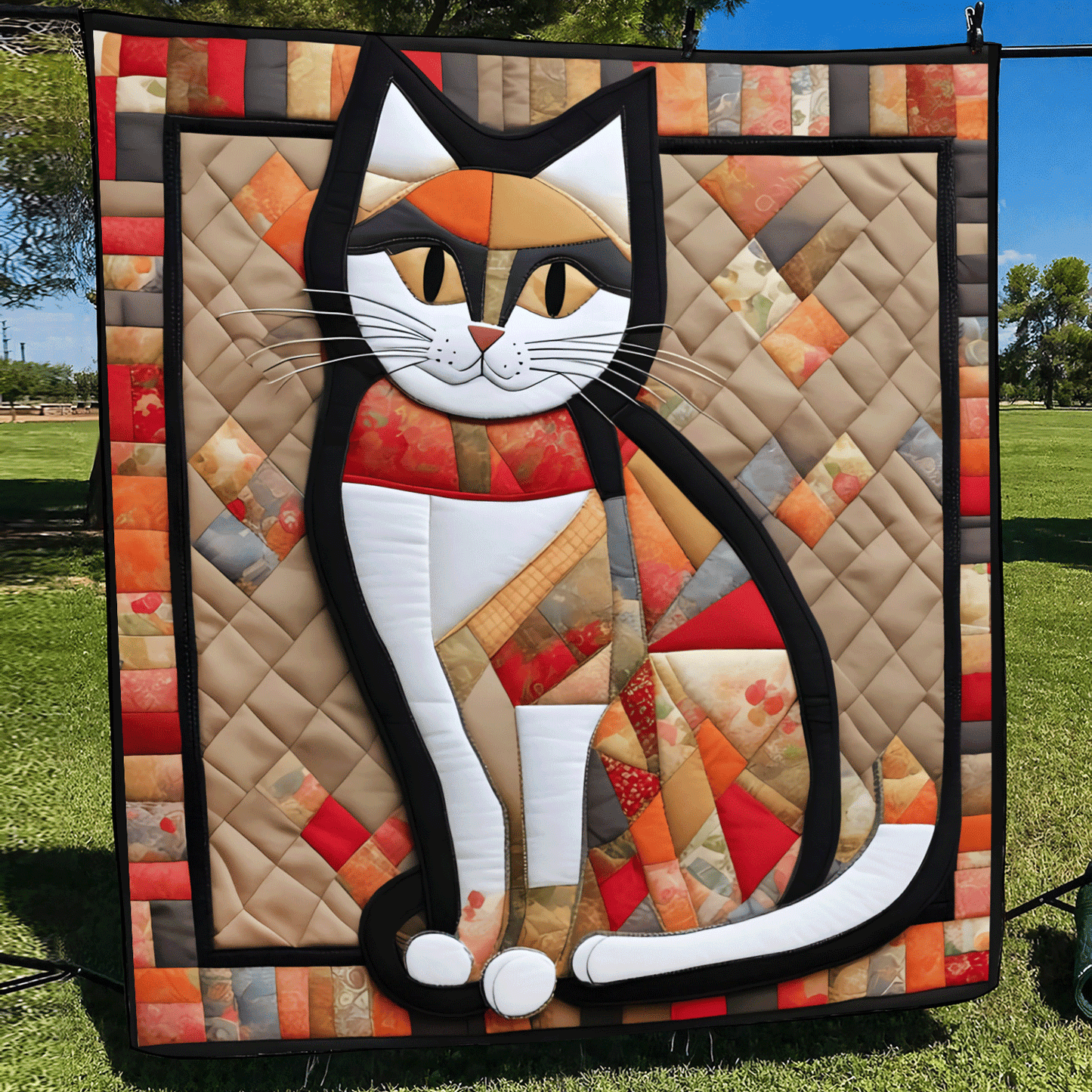 Colorful Catitude Quilted Blanket - Throw (55" x 60")
